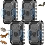 Battery Operated Ultrasonic Rodent Repellent for Car Engines,4 Pack