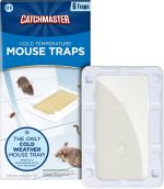 Catchmaster-6 Freeze Resistant Mouse & Insect Glue Traps, Indoor for Home, Pest Control Adhesive Tray, Catch Bugs, Crickets, Spiders, Rats, Pet Safe Glue Boards for Cold Weather, House, Shed & Garage