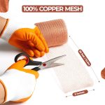 Copper Mesh Rodent Control Roll, 5 in x 36 ft, with Scissors and Gloves - Image 2