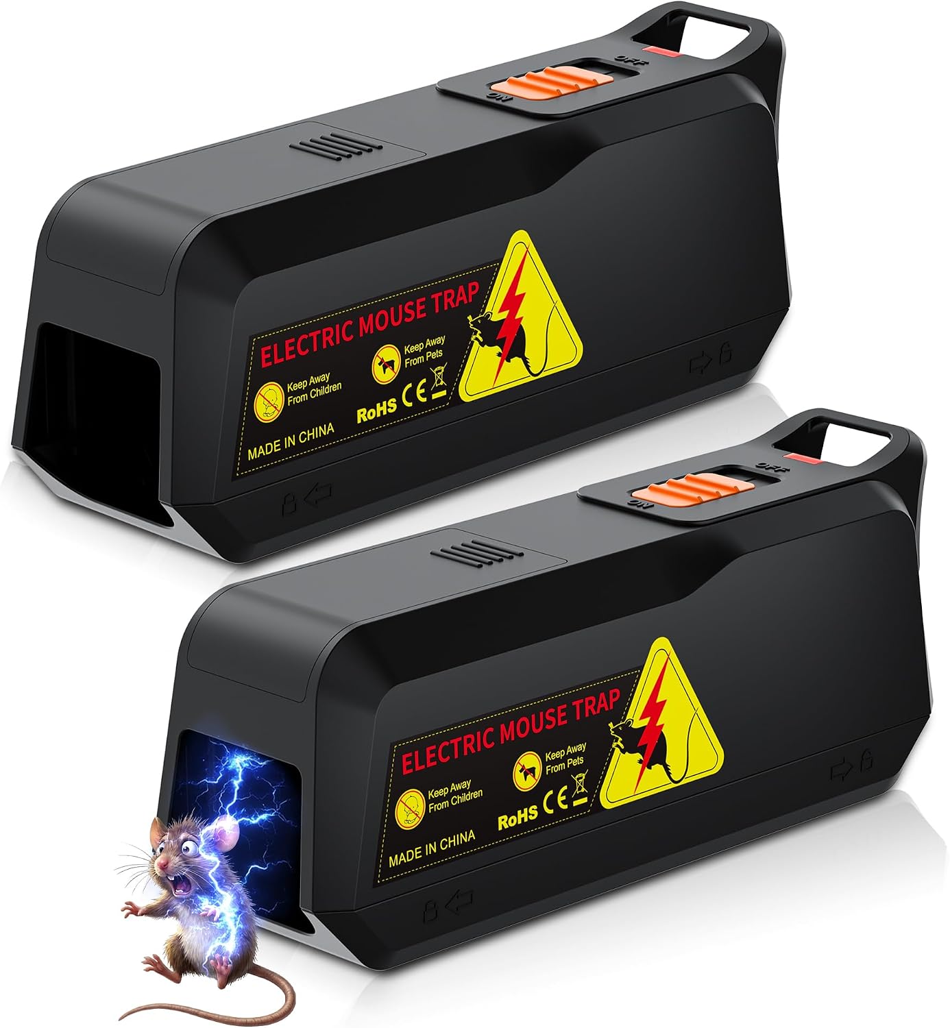 Electric Mouse Trap 2 Pack, Electric Mice Control for Indoor Electric Mouse Trap 2 Pack, Electric Mice Control for Indoor Home, Small Mice Catchers for House, Safe No Touch Traps, Quick-Set Mousetraps Effective - Image 1