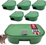 Exterminators Choice - 6 Pack Rat Bait Station Boxes with 1 Key - Heavy Duty Mouse Trap Holder - Great for Catching Rats and Mice - Pest Control - Durable and Discreet