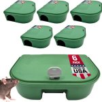 Exterminators Choice - 6 Pack Rat Bait Station Boxes with 1 Key - Heavy Duty Mouse Trap Holder - Great for Catching Rats and Mice - Pest Control - Durable and Discreet