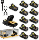 Glevro® 12 Pack Mouse Traps Indoor for Home,Mice Traps for House,Reusable Mouse Trap that Work,Small Mice Catchers for Home Indoor, Quick Set Mousetraps Effective