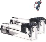 Humane Mouse Traps, 12 inches Enlarged No Kill Rat Live Traps for Chipmunks, Reusable Catch and Release Mice, Pet and Children Friendly Mouse Trap that Work (Black 2Pack)