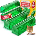 Humane Mouse Traps (4 Pack), Live Catch and Release Indoor Traps for Home