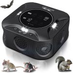 Indoor Ultrasonic Pest Repeller Plug-in,with a Display Screen & LED Strobe Light,Effectively Repels Mice,Squirrels,roaches & Other Rodents Up to 3900 Sq.Ft.Suitable for attics,garages,etc.