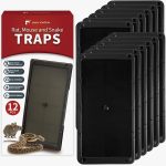 LULUCATCH Mouse Glue Traps 12 Pack, Larger & Heavier Plastic Sticky Glue Traps with Extra-Strong Adhesive for Mice, Rats, Sticky Mouse Trap for Indoor Use, Easy to Set