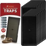 LULUCATCH Mouse Glue Traps 14 Pack, Larger & Heavier Plastic Sticky Glue Traps with Extra-Strong Adhesive for Mice, Rats, Sticky Mouse Trap for Indoor Use, Easy to Set