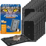 LULUCATCH Mouse Traps, 12 Pack Sticky Mouse Traps Indoor for Home, Pre-Baited Non-Toxic Bulk Glue Traps for Rats, Mice, Roach, Lizards, Pet Safe for Home & Garage, Easy to Use