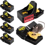 LULUCATCH Mouse Traps, 6 Pack Snap Rat Traps, Quick-Set Reusable Sanitary Mice Traps, Rodent Traps Mice Catchers Indoor Outdoor for Home Garage, Pet Safe & Easy to Use