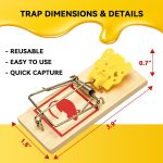 LULUCATCH Mouse Traps,12 Pack Classic Plastic Pedal Snap Traps for Indoor Outdoor Use, Fast & Effective High Catch Rate Wooden Mouse Traps, Reusable Mice Rodent Traps for Home, Garage & Kitchen - Image 2