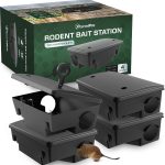 Large Rat & Mouse Bait Station - 4 Pack - Rat Bait Stations for Mice Outdoor/Indoor - Tamper Resistant - Child & Pet Safe Rodent Bait Station - Outside Traps - Bait Box Pest Control