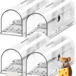 Motel Mouse Humane No Kill Live Catch and Release Mouse Traps, Reusable with Cleaning Brush - 4 Pack