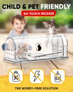 Motel Mouse Humane No Kill Live Catch and Release Mouse Traps, Reusable with Cleaning Brush - 4 Pack - Image 2