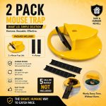 Pack 2 Bucket Lid Mouse Rat Trap, Mouse Catching Tool, Trap Door Style, Multi Catch, Auto Reset, Indoor Outdoor, 5 Gallon Bucket Compatible (Canary) - Image 2
