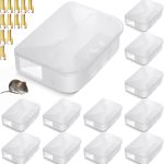 Qualirey 12 Pcs Mouse Bait Stations with Keys, Indoor Outdoor Traps,Clear