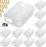 Qualirey 12 Pcs Mouse Bait Stations with Keys, Indoor Outdoor Traps,Clear