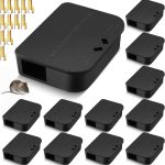 Qualirey 12 Pcs Mouse Bait Stations with Keys, Indoor Outdoor,Black