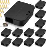Qualirey 12 Pcs Mouse Bait Stations with Keys, Indoor Outdoor,Black