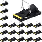 Qualirey 24 Pcs Mouse Traps Bulk Plastic Snap Rat Trap Reusable, Fast Kill