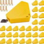 Qualirey 36 Pcs Triangle Mice Rat Bait Stations, 5x3 in, Yellow