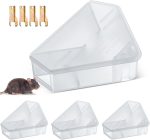 Qualirey 4 Pcs Triangle Mice Rat Bait Stations, 5x3 in, Translucent
