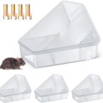 Qualirey 4 Pcs Triangle Mice Rat Bait Stations, 5x3 in, Translucent