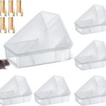 Qualirey 6 Pcs Triangle Mice Rat Bait Stations, 5x3 in, Translucent