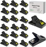 Reusable Indoor Mouse Trap 20 Pack – Easy to Set Plastic Rodent Control Device for Home, Garage & Garden Use