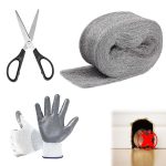 Steel Wool for Mice Control, 3.2" x12 ft Wool, Gap Filler for Home & Garage, DIY Bundle with Gloves & Scissors - 1 Pack