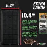 TRATPER Glue Traps for Mice,Rat,Mouse,Snake,Lizard,Insect. 10 Pack. Extra Strength,Pre-Baited Adhesive.Heavy Duty Plastic Tray.Non-Toxic,Chemical-Free Pest Control for Home. 10Pack - Image 2