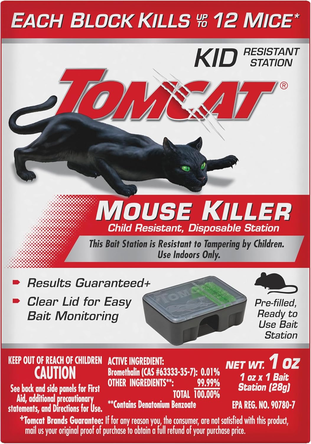 Tomcat Mouse Killer, Child Resistant, Disposable Station, 1 Station Tomcat Mouse Killer, Child Resistant, Disposable Station, 1 Station - Image 1