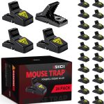 USKICH 24 Pack Mouse Traps Indoor for Home, Mouse Trap for House Indoor Kill, Reusable Mice Traps, Small Rat Traps for Home, Quick-Set Effective Mousetraps for Family