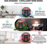 Ultrasonic Mouse Repellent, PIR Sensor, 360° Coverage & LED Strobe Lights - Image 2