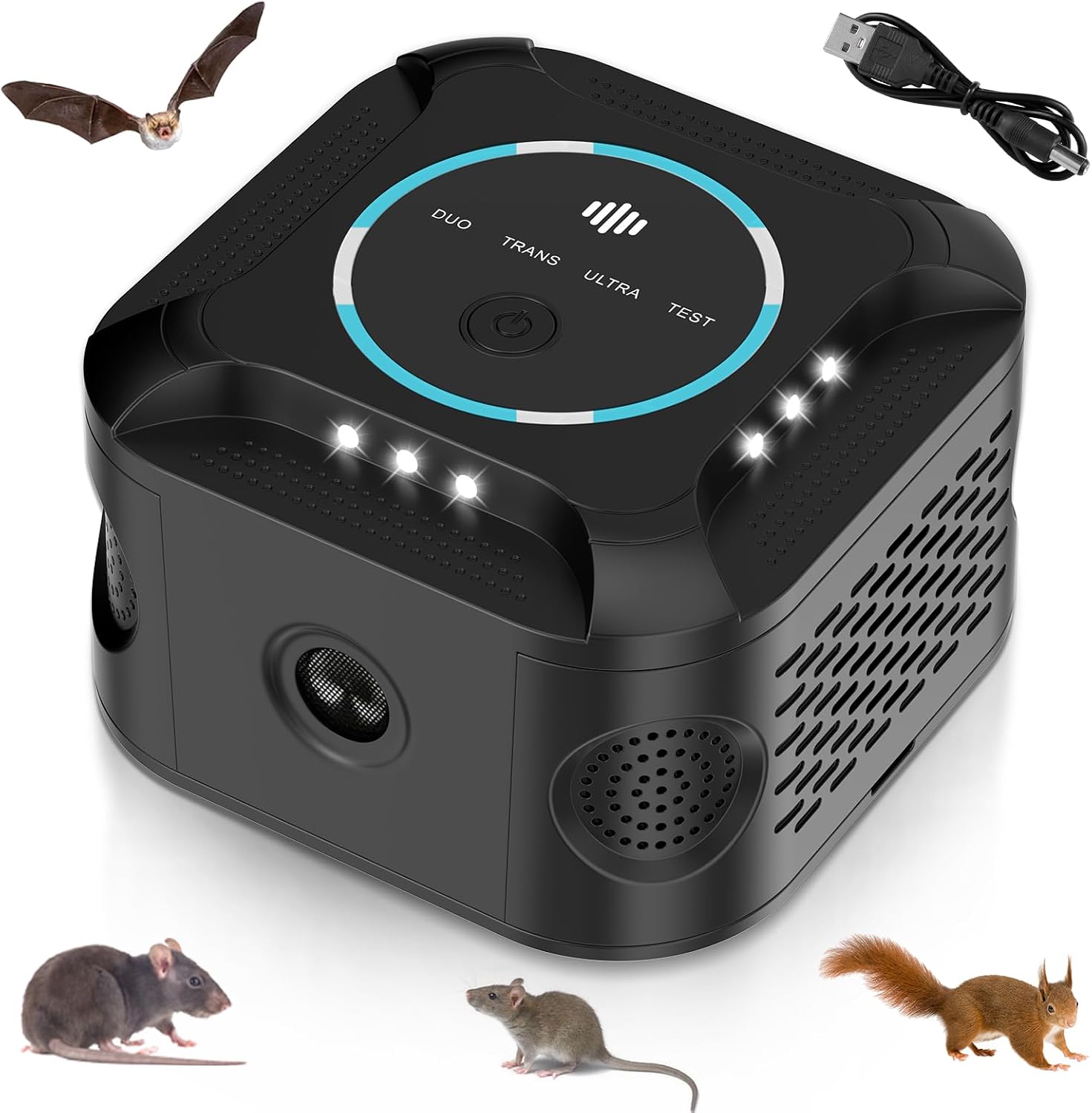 Ultrasonic Rodent Repeller Indoor, 4 Modes with LED Strobe, Plug-in Ultrasonic Rodent Repeller Indoor, 4 Modes with LED Strobe, Plug-in - Image 1