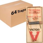 Victor M156 Metal Pedal Sustainably Sourced FSC Wood Snap Mouse Trap - 64 Traps