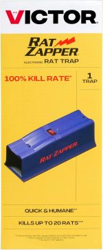 Victor Rat Zapper Classic Indoor Electronic Mouse and Rat Trap - 1 Electric Trap - RZC001-4 - Kill Up To 20 Rats - Easy to Use - LED Light Catch Alerts - Humanely Kill Mice and Rats - No See, No Touch