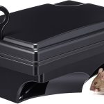 1 Pack Rat Bait Stations with Key Reusable Mouse Stations Mice Blocks Heavy Duty Boxes for Outdoor Rodents Mice Blocks, Bait Not Included (Classic,Black)