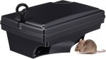 1 Pack Rat Bait Stations with Key Reusable Mouse Stations Mice Blocks Heavy Duty Boxes for Outdoor Rodents Mice Blocks, Bait Not Included (Classic,Black)