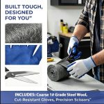 #1 Steel Wool Mice Control 65FT(1.1LB),Wool with Gloves & Scissors, Keep Mouse Away from Holes Steel Barrier and Gap Filler for Home, Wall, Garden, Kitchen, Pipeline in Garage, Coarse - Image 2