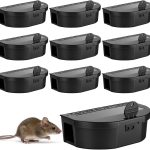 12 Pack Mouse Bait Station Rat Box with Security Key, Black