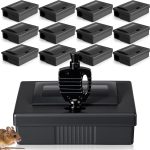 12 Pcs Mouse Station with Key Reusable Rats Bait Stations Mice Stations Rodent Trap Bait Box, Keeps Children and Pets Safe Indoor & Outdoor, Baits Not Included, Suitable for Rodents Rats