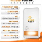 Ultrasonic Pest Control Repeller Plug in 2 Pack Repellent - Get Rid of Mosquito, Mice, Cockroach Spider Bed Bug Squirrel Fly Wasp Ant Mice Indoor, Outdoor, Patio Home Roach Infestation - Image 3