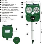 Solar Animal Repeller, Ultrasonic Repellent, Motion Detection, LED Flashing Light, Dog, Cat Repellent, Squirrel, Raccoon, Skunk, Rabbit, Rodent, Fox, Deer, etc. - Image 3