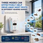 (2026 Upgraded) Ultrasonic Pest Indoor Repeller - Stronger Driving Force, Repellent for Mouse, Mice, Rats, Roaches, Ants, Spiders, Bugs, Plug-in Control Device, 3 Mode Switching (6 Pack) - Image 3