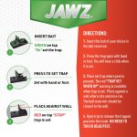 JT Eaton 409 Jawz Indoor Plastic Mouse Trap for Solid or Liquid Bait, Instant Kill Mouse Traps, No-Touch Disposal with Trap Set Indicator 24-Pack - Image 4