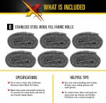 Xcluder Rodent Control Fill Fabric 6 Rolls of Stainless Steel Wool Blend Protect Home, Business, Office Stop Rats, Mice, and Pests from Entering Property - Image 3
