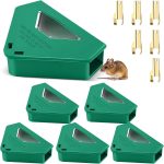 Qualirey 6 Pcs Upgraded Mouse Bait Station with Key & Visible, Green