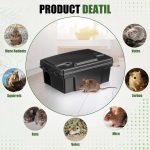 Rat Stations Large Rodent with Key Reusable Mouse Stations Mice Blocks Heavy Duty Boxes for Outdoor Rodents Blocks Station, Bait Not Included, Black (11 x 7 x 4.7 Inches,Classic,2 Pcs) - Image 3