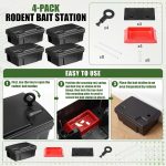 Rat Stations Large Rodent with Key Reusable Mouse Stations Mice Blocks Heavy Duty Boxes for Outdoor Rodents Blocks Station, Bait Not Included, Black (11 x 7 x 4.7 Inches,Classic,2 Pcs) - Image 4